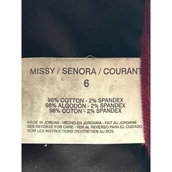 Nine West Vintage America Corduroy Skinny Pants Size 6 Burgundy Stretch - Picture 4 of 6
